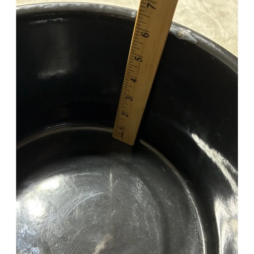 Stock Pot Enamel‎ Black 8 qt *spot